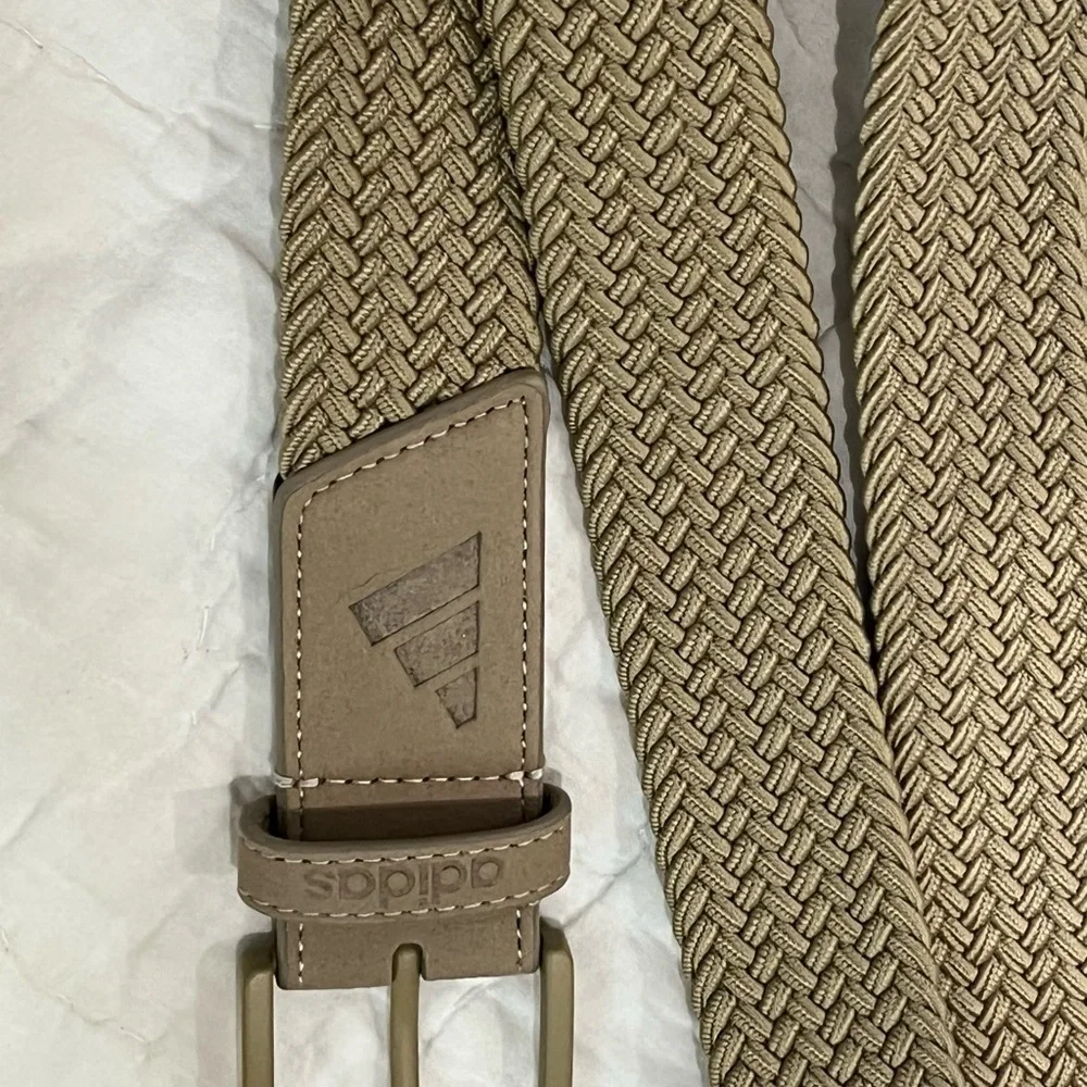 Adidas Beige Braided Stretch Golf Belt